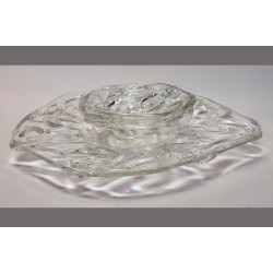 GLASS PLATE W/ SMALL GLASS BOWL