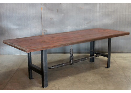 RATCHET TABLE - BLEACHER WOOD TOP