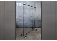 TALL RECLAIMED STEEL ROLLING CLOTHING RACK